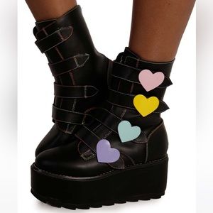 YRU boots - pastel hearts
